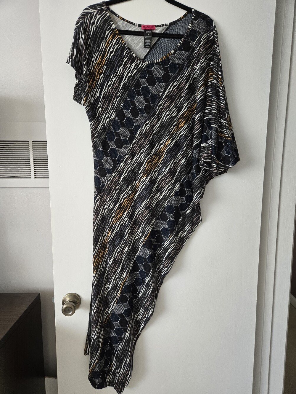 CUSTO Barcelona Unique Multi Pattern & Color Asymmetrical Dress